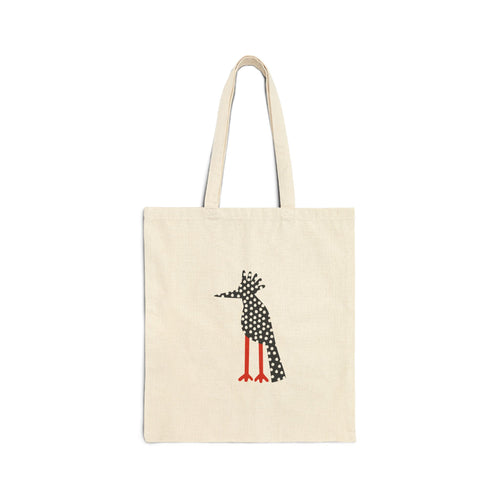 Woodpecker Print Cotton Canvas Tote Bag